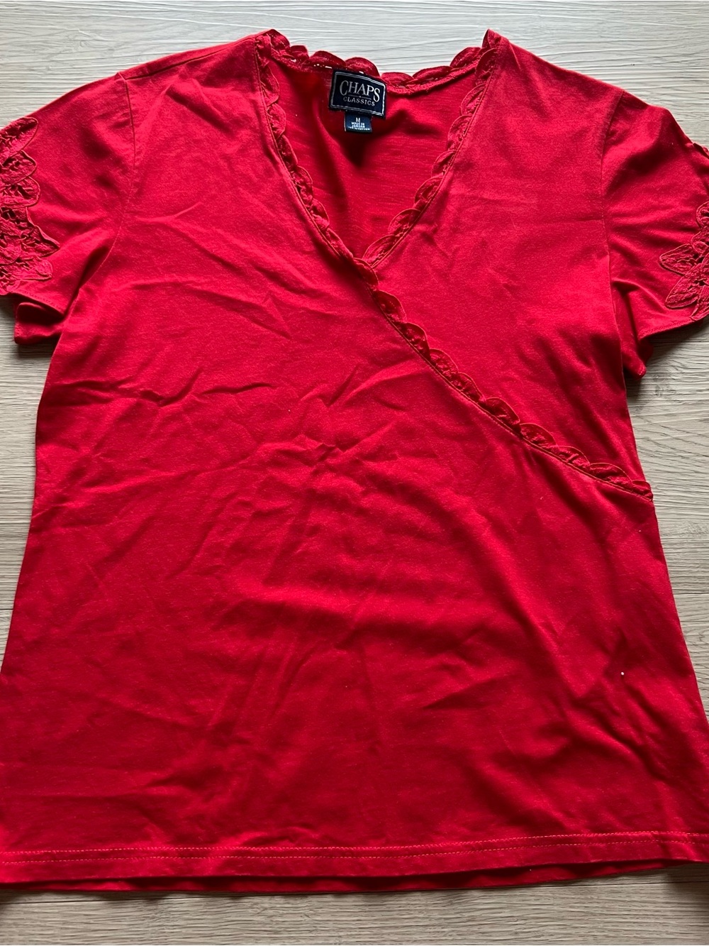 Chaps Red Lace Tee